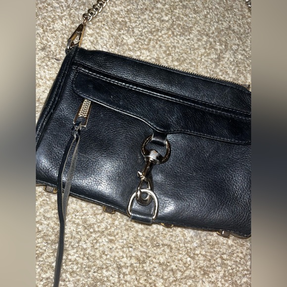 Rebecca Minkoff Mac Convertable Crossbody Black Leather Chain Studded ￼Purse. - Picture 2 of 6